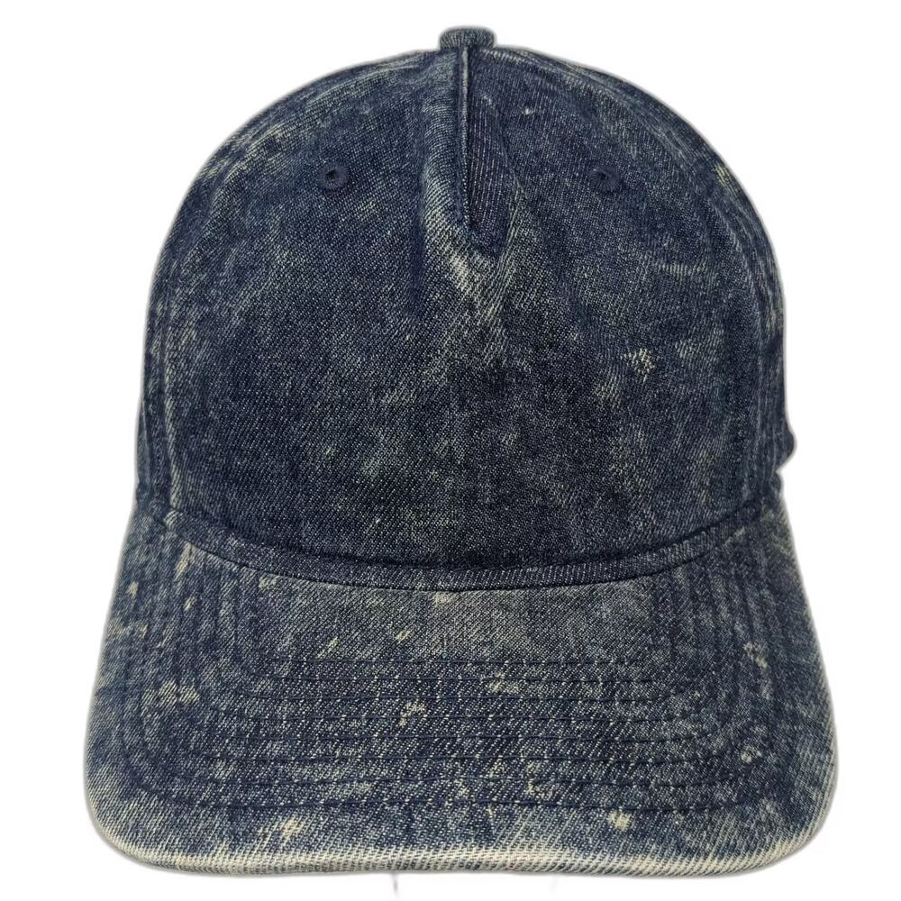 No Boundaries Snapback Blue Hat One Size Acid Wash Denim Adjustable 6 Panel